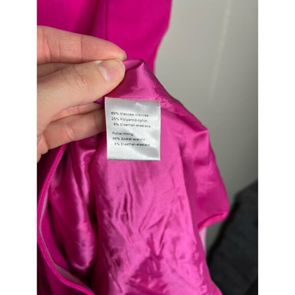AKRIS Punto Fuchsia Short Sleeve Fit & Flare Luxury Designer Dress Size 14 - Picture 9 of 10